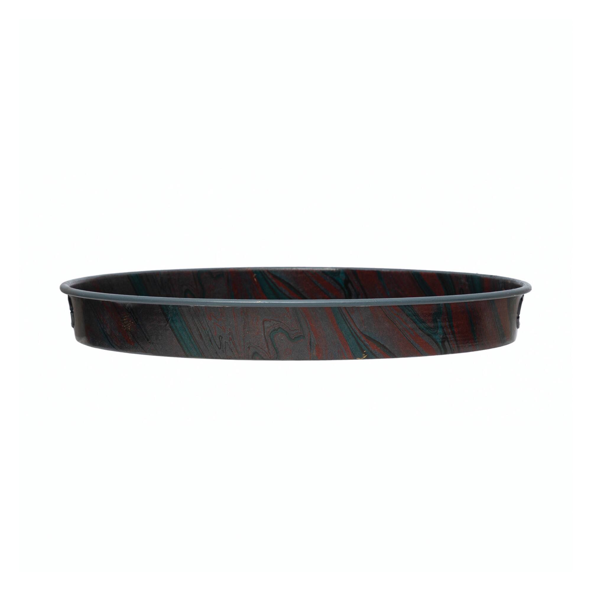 Hello Honey® 15" Marbled Pattern Metal Tray